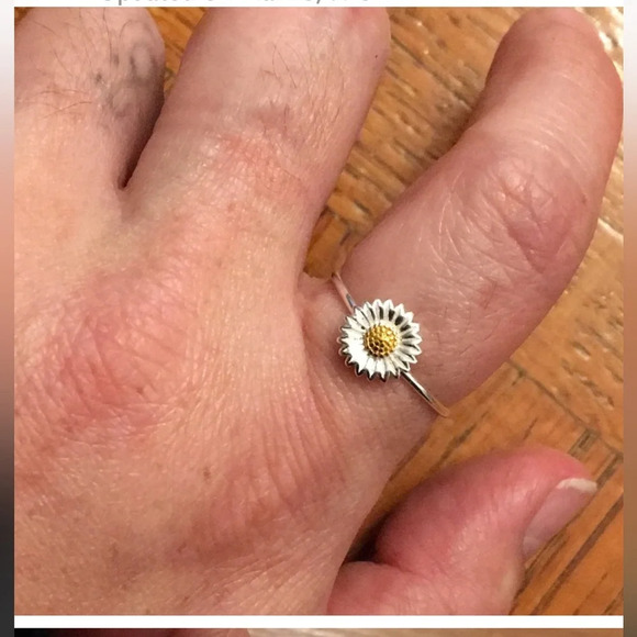 Beautiful Sterling Silver .925 Daisy Thin Ring SZ 8.75 - Picture 1 of 3